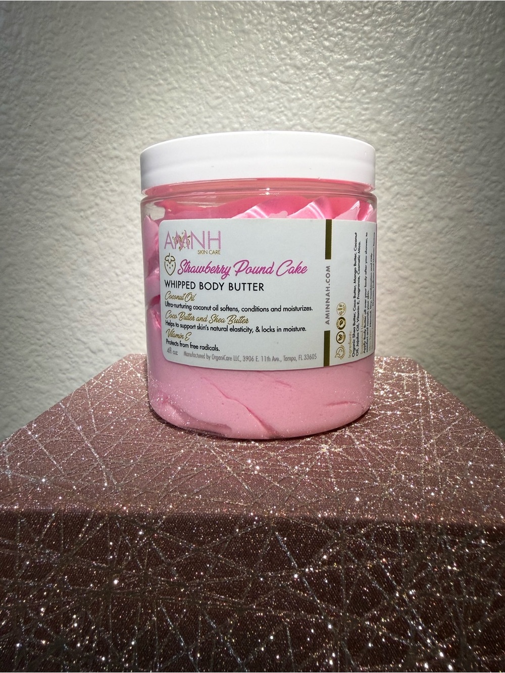 Aminah Pink Strawberry Pound Cake Whipped Body Butter